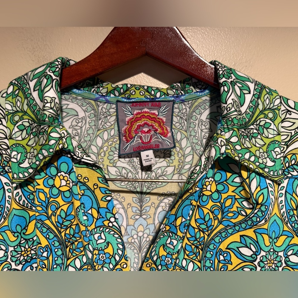 Johnny Was THE JANIE FAVORITE SEAMED COLLARED TEE Size US Medium - Picture 6 of 10